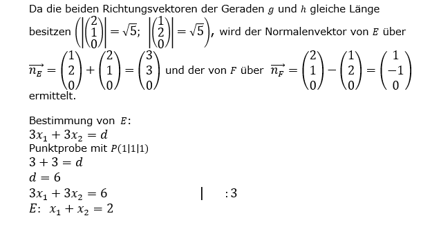 Lösung LK Pflichtteil Anlalytische Geometrie A5 / Teil1 Abitur BW 2023. (Grafik A23105L05 Abitur allg. bildendes Gymnasium Leistungskurs Pflichtteil Analysis 2023 Aufgabe 5 / Teil 1 / Bild 3)/© by www.fit-in-mathe-online.de)