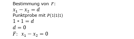 Lösung LK Pflichtteil Anlalytische Geometrie A5 / Teil1 Abitur BW 2023. (Grafik A23105L06 Abitur allg. bildendes Gymnasium Leistungskurs Pflichtteil Analysis 2023 Aufgabe 5 / Teil 1 / Bild 4)/© by www.fit-in-mathe-online.de)