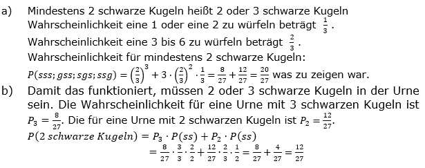 Lösung Leistungskurs Pflichtteil Stochastik A6/Teil2 Abitur BW 2023. (Grafik A23206L01 Abitur allg. bildendes Gymnasium Leistungskurs Pflichtteil Stochastik 2023 Aufgabe 6 / Teil 2)/© by www.fit-in-mathe-online.de)