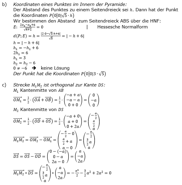 Lösungsgrafik A21B1L04 Abitur allg. bildendes Gymnasium Wahlteilaufgaben Leistungsfach Analytische Geometrie 2021 B1 b-c) / © by www.fit-in-mathe-online.de