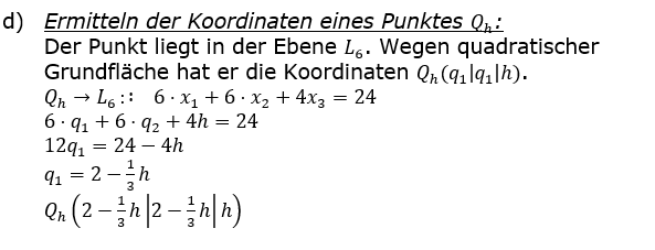 Lösungsgrafik A22B1L09 Abitur allg. bildendes Gymnasium Wahlteilaufgaben Leistungsfach Analytische Geometrie 2022-B1d Bild 1 / © by www.fit-in-mathe-online.de