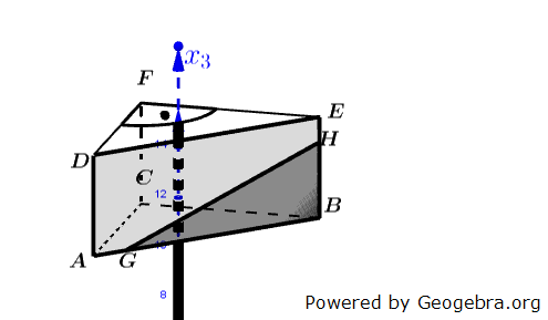 Auf dem Gelände befindet sich ein Sportplatz. Von dort aus blickt ein Kind zur grau dargestellten Werbefläche. Die Sicht des Kindes wird durch eine Mauer eingeschränkt. (Abitur allg. bildendes Gymnasium Wahlteilaufgaben Leistungsfach Analytische Geometrie 2023-B1 Abb. 2 / © by www.fit-in-mathe-online.de)