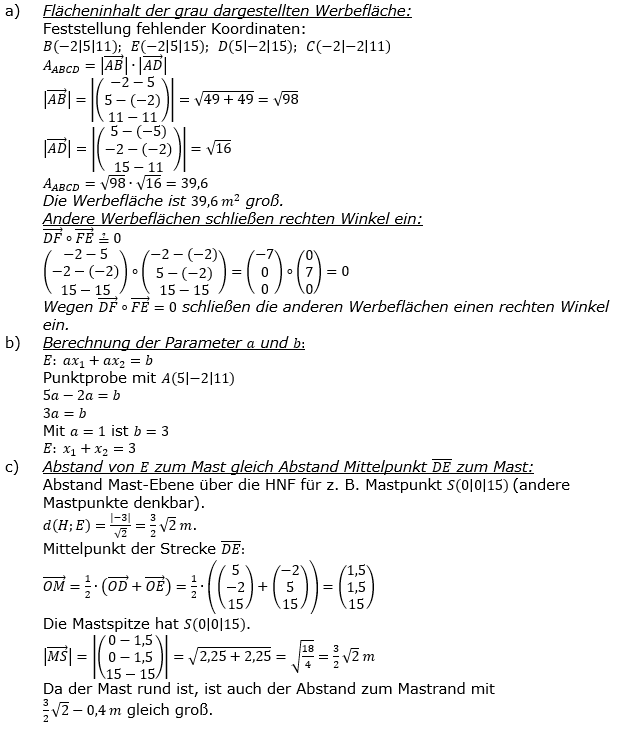 Lösungsgrafik A23B1L03 Abitur allg. bildendes Gymnasium Wahlteilaufgaben Leistungsfach Analytische Geometrie 2023-B1abc Bild 1 / © by www.fit-in-mathe-online.de