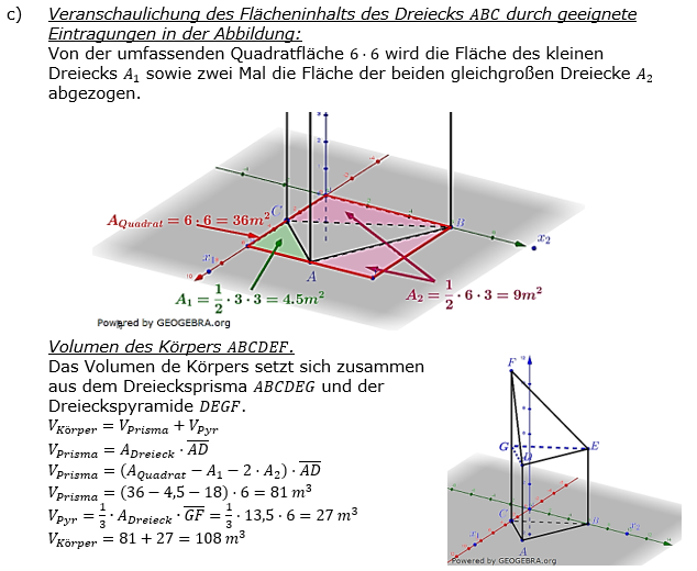 Lösungsgrafik A23B2L09 Abitur allg. bildendes Gymnasium Wahlteilaufgaben Leistungsfach Analytische Geometrie 2023-B2c Bild 2 / © by www.fit-in-mathe-online.de