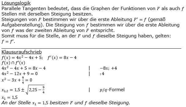 Lösung zur Abituraufgabe allg. bildendes Gymnasium Pflichtteilaufgaben 'Analysis' 2018 Bild 1/© by www.fit-in-mathe-online.de