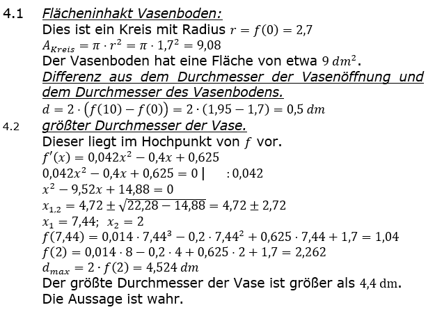 Abituraufgaben Berufsgymnasium Teil 2 mit Hilfmittel anwendungsorientierte Analysis Abitur 2022 Lösung Aufgabe 4 Bild 1/© by www.fit-in-mathe-online.de