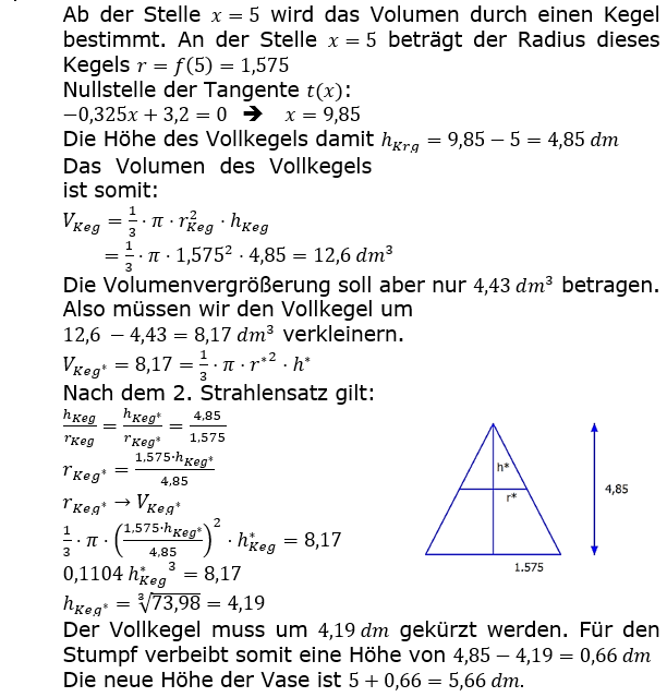 Abituraufgaben Berufsgymnasium Teil 2 mit Hilfmittel anwendungsorientierte Analysis Abitur 2022 Lösung Aufgabe 4 Bild 3/© by www.fit-in-mathe-online.de