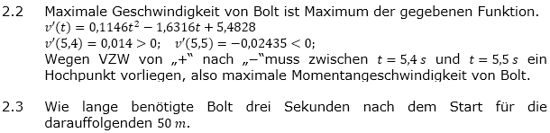 Abituraufgaben Berufsgymnasium Teil 2 mit Hilfmittel anwendungsorientierte Analysis Mustersatz 5/01 Lösung Bild 2/© by www.fit-in-mathe-online.de