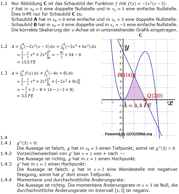 Abituraufgaben Berufsgymnasium Teil 2 mit Hilfmittel Analysis Mustersatz 1 Lösung Bild 1 Abituraufgaben Berufsgymnasium Teil 2 mit Hilfmittel Analysis Mustersatz 1 Lösung Bild 1/© by www.fit-in-mathe-online.de