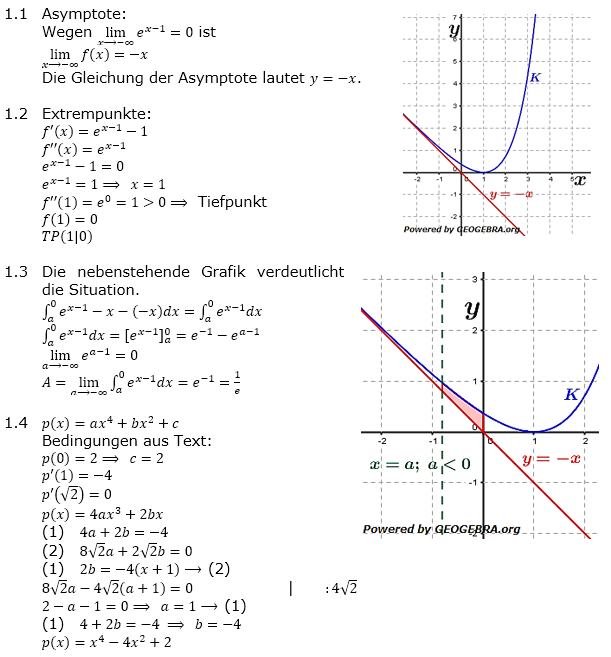 Abituraufgaben Berufsgymnasium Teil 2 mit Hilfmittel Analysis Mustersatz 3 Lösung Bild 1 Abituraufgaben Berufsgymnasium Teil 2 mit Hilfmittel Analysis Mustersatz 3 Lösung Bild 1/© by www.fit-in-mathe-online.de