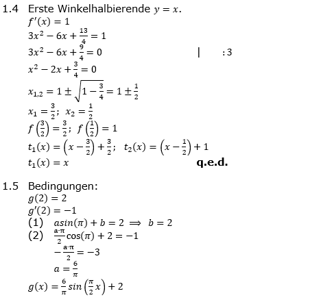 Abituraufgaben Berufsgymnasium Teil 2 mit Hilfmittel Analysis Mustersatz 5 Lösung Bild 2/© by www.fit-in-mathe-online.de