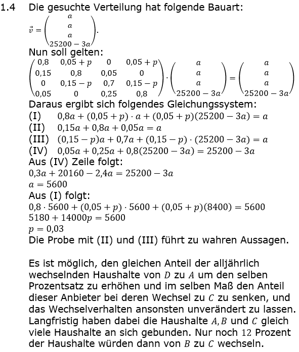 Abituraufgaben Berufsgymnasium Teil 4 mit Hilfmittel Matrizen und Prozesse Abituraufgabe 2022 Aufgabe A01 Lösung Bild 3/© by www.fit-in-mathe-online.de