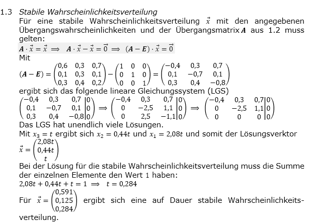 Abituraufgaben Berufsgymnasium Teil 4 mit Hilfmittel Matrizen und Prozesse Mustersatz 2 Lösung Bild 3 Abituraufgaben Berufsgymnasium Teil 4 mit Hilfmittel Matrizen und Prozesse Mustersatz 2 Lösung Bild 3/© by www.fit-in-mathe-online.de