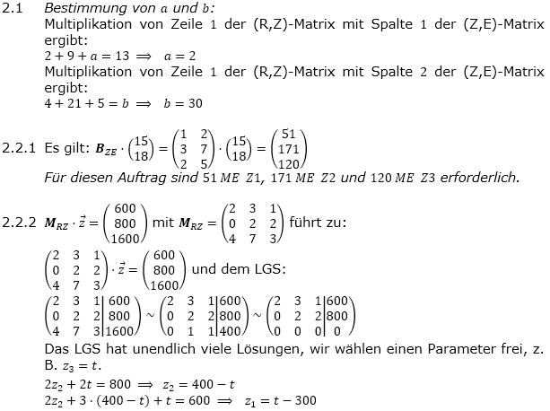 Abituraufgaben Berufsgymnasium Teil 4 mit Hilfmittel Matrizen und Prozesse Mustersatz 6 Lösung Bild 1 Abituraufgaben Berufsgymnasium Teil 4 mit Hilfmittel Matrizen und Prozesse Mustersatz 6 Lösung Bild 1/© by www.fit-in-mathe-online.de