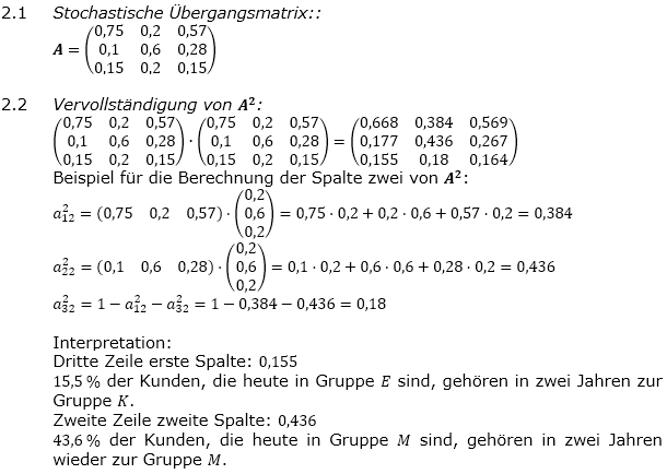 Abituraufgaben Berufsgymnasium Teil 4 mit Hilfmittel Matrizen und Prozesse Mustersatz 7 Lösung Bild 1 Abituraufgaben Berufsgymnasium Teil 4 mit Hilfmittel Matrizen und Prozesse Mustersatz 7 Lösung Bild 1/© by www.fit-in-mathe-online.de