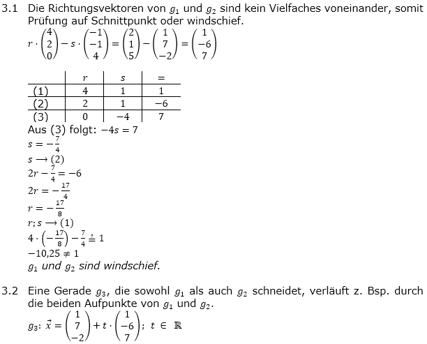 Abituraufgaben Berufsagymnasium Teil 1 ohne Hilfmittel Vektorgeometrie Abitur 2017 Lösung Bild 1/© by www.fit-in-mathe-online.de)