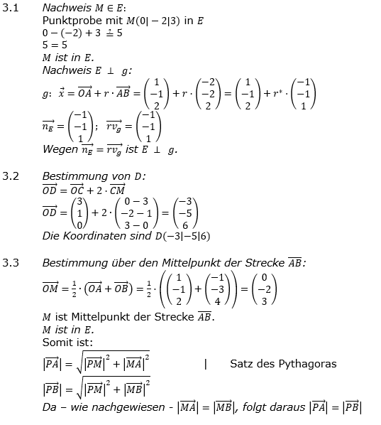 Abituraufgaben Berufsagymnasium Teil 1 ohne Hilfmittel Vektorgeometrie Abitur 2020 Lösung Bild 1/© by www.fit-in-mathe-online.de)