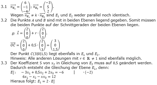 Abituraufgaben Berufsgymnasium Teil 1 ohne Hilfmittel Vektorgeometrie Mustersatz 1 Lösung Bild 1/© by www.fit-in-mathe-online.de)