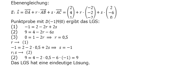Abituraufgaben Berufsgymnasium Teil 1 ohne Hilfmittel Vektorgeometrie Mustersatz 4 Lösung Bild 3/© by www.fit-in-mathe-online.de)
