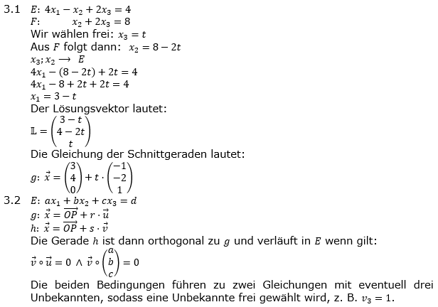 Abituraufgaben Berufsgymnasium Teil 1 ohne Hilfmittel Vektorgeometrie Mustersatz 5 Lösung Bild 1/© by www.fit-in-mathe-online.de)