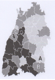 Die angegebene Wahrscheinlichkeit von 3,5 % mit der die Zecke FSME-Viren in sich trägt, stellt einen Durchschnittswert für ganz Baden-Württemberg dar. (Abituraufgabe BG Teil 3 Stochastik Grafik A19A0101 Bild 1/© by www.fit-in-mathe-online.de)