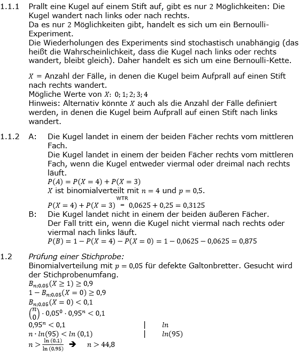 Abituraufgaben Berufsgymnasium Teil 3 mit Hilfmittel Stochastik Abitur 2021 Aufgabe 1 Lösung Bild 1/© by www.fit-in-mathe-online.de