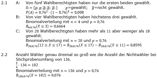 Abituraufgaben Berufsgymnasium Teil 3 mit Hilfmittel Stochastik Abitur 2021 Aufgabe 2 Lösung Bild 1/© by www.fit-in-mathe-online.de