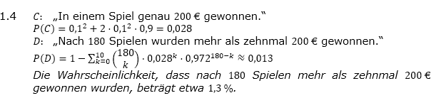 Abituraufgaben Berufsgymnasium Teil 3 mit Hilfmittel Stochastik Mustersatz 3 Lösung Bild 3 Abituraufgaben Berufsgymnasium Teil 3 mit Hilfmittel Stochastik Mustersatz 3 Lösung Bild 3/© by www.fit-in-mathe-online.de
