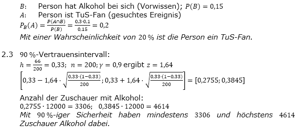 Abituraufgaben Berufsgymnasium Teil 3 mit Hilfmittel Stochastik Mustersatz 12 Lösung Bild 2 Abituraufgaben Berufsgymnasium Teil 3 mit Hilfmittel Stochastik Mustersatz 12 Lösung Bild 2/© by www.fit-in-mathe-online.de