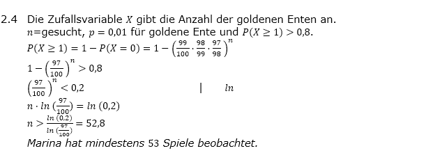 Abituraufgaben Berufsgymnasium Teil 3 mit Hilfmittel Stochastik Mustersatz 14 Lösung Bild 2 Abituraufgaben Berufsgymnasium Teil 3 mit Hilfmittel Stochastik Mustersatz 14 Lösung Bild 2/© by www.fit-in-mathe-online.de