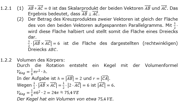 Abituraufgaben Berufsgymnasium Teil 4 mit Hilfmittel Vektorgeometrie Abituraufgabe 2017 Lösung Bild 2/© by www.fit-in-mathe-online.de