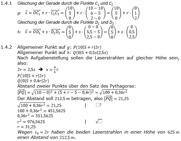 Abituraufgaben Berufsgymnasium Teil 4 mit Hilfmittel Vektorgeometrie Abituraufgabe 2020 Lösung Bild 3/© by www.fit-in-mathe-online.de