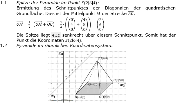Abituraufgaben Berufsgymnasium Teil 4 mit Hilfmittel Vektorgeometrie Abituraufgabe 2021 A1 Lösung Bild 1 Abituraufgaben Berufsgymnasium Teil 4 mit Hilfmittel Vektorgeometrie Abituraufgabe 2021 A1 Lösung Bild 1/© by www.fit-in-mathe-online.de