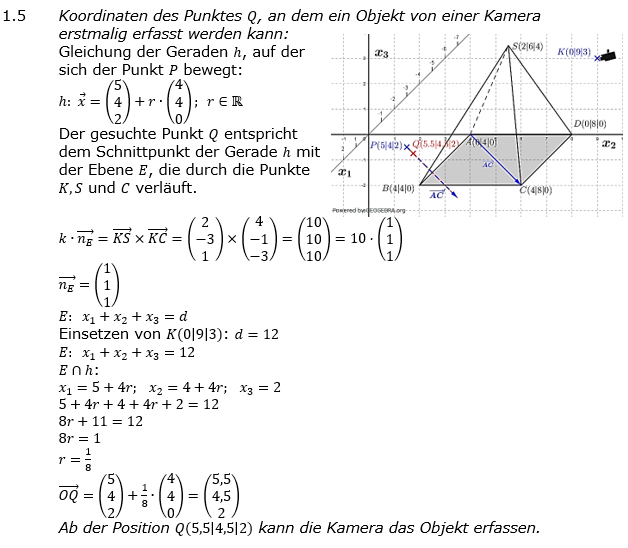 Abituraufgaben Berufsgymnasium Teil 4 mit Hilfmittel Vektorgeometrie Abituraufgabe 2021 A1 Lösung Bild 3 Abituraufgaben Berufsgymnasium Teil 4 mit Hilfmittel Vektorgeometrie Abituraufgabe 2021 A1 Lösung Bild 3/© by www.fit-in-mathe-online.de