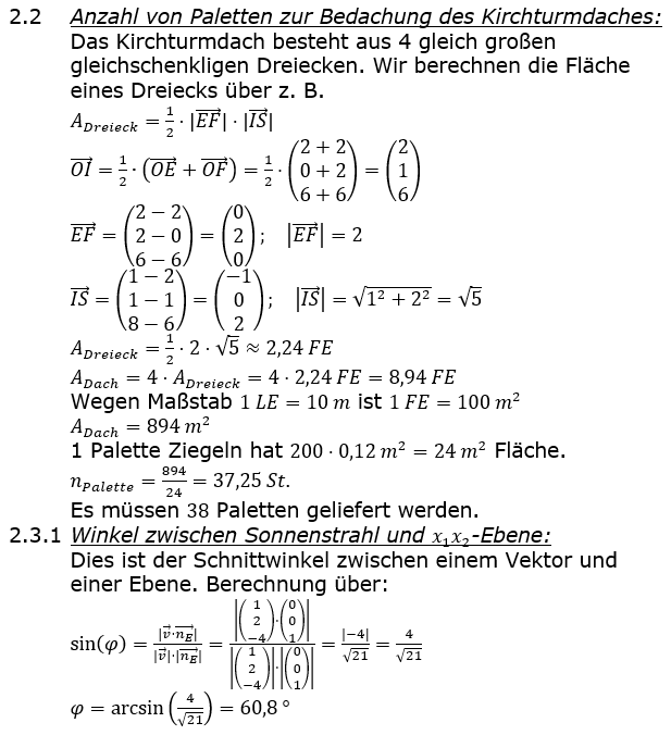 Abituraufgaben Berufsgymnasium Teil 4 mit Hilfmittel Vektorgeometrie Abituraufgabe 2022 A2 Lösung Bild 2/© by www.fit-in-mathe-online.de