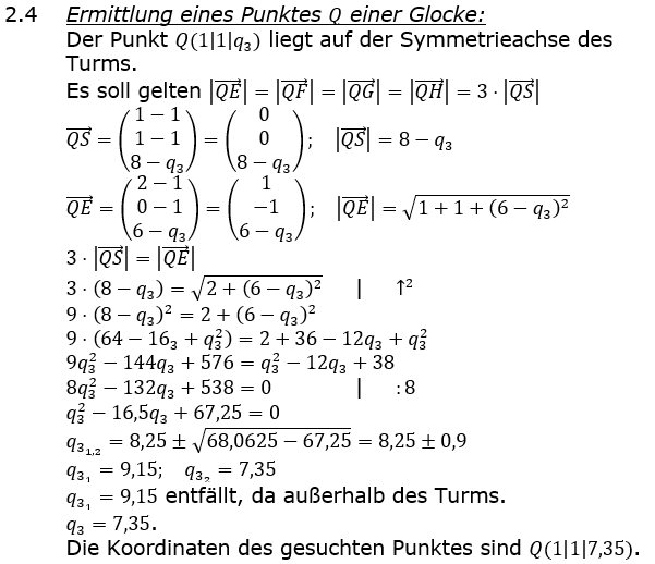Abituraufgaben Berufsgymnasium Teil 4 mit Hilfmittel Vektorgeometrie Abituraufgabe 2022 A2 Lösung Bild 5/© by www.fit-in-mathe-online.de