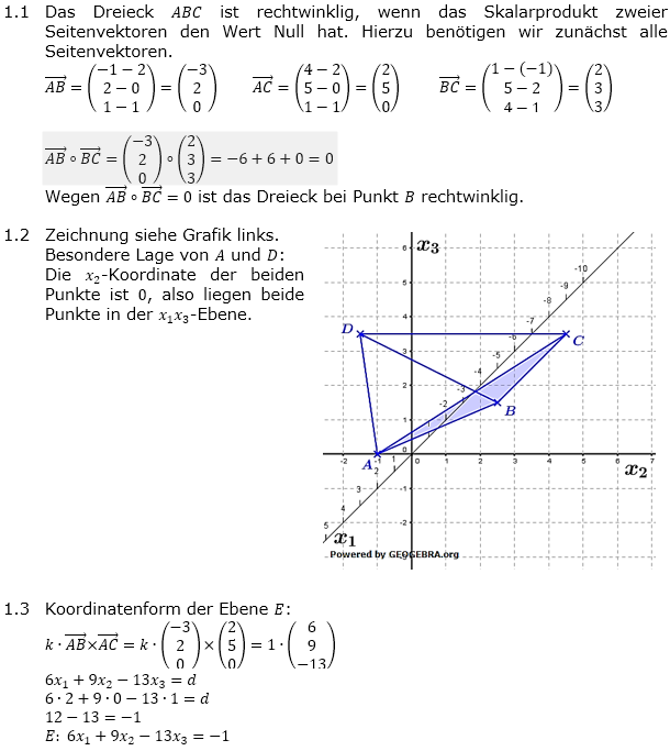 Abituraufgaben Berufsgymnasium Teil 4 mit Hilfmittel Vektorgeometrie Mustersatz 1 Lösung Bild 1 Abituraufgaben Berufsgymnasium Teil 4 mit Hilfmittel Vektorgeometrie Mustersatz 1 Lösung Bild 1/© by www.fit-in-mathe-online.de