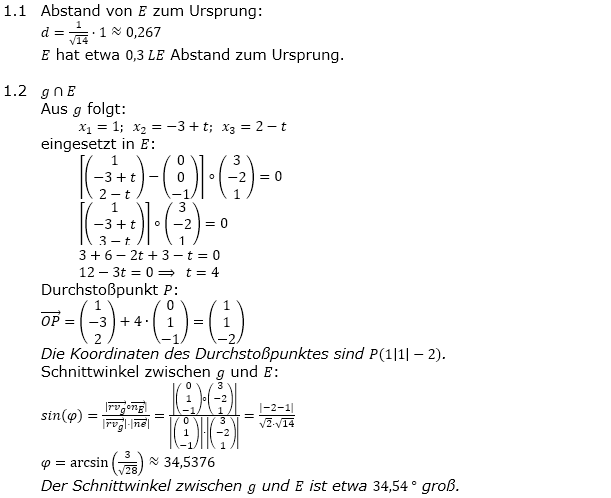 Abituraufgaben Berufsgymnasium Teil 4 mit Hilfmittel Vektorgeometrie Mustersatz 2 Lösung Bild 1 Abituraufgaben Berufsgymnasium Teil 4 mit Hilfmittel Vektorgeometrie Mustersatz 2 Lösung Bild 1/© by www.fit-in-mathe-online.de