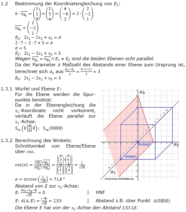 Abituraufgaben Berufsgymnasium Teil 4 mit Hilfmittel Vektorgeometrie Mustersatz 3 Lösung Bild 2 Abituraufgaben Berufsgymnasium Teil 4 mit Hilfmittel Vektorgeometrie Mustersatz 3 Lösung Bild 2/© by www.fit-in-mathe-online.de