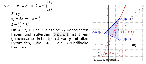 Abituraufgaben Berufsgymnasium Teil 4 mit Hilfmittel Vektorgeometrie Mustersatz 4 Lösung Bild 2/© by www.fit-in-mathe-online.de