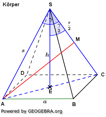 Realschulabschluss Besondere Pyramiden Lösungs-Graphik 02 Wahlteilaufgabe W2b/2003/© by www.fit-in-mathe-online.de