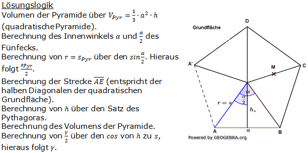 Realschulabschluss Besondere Pyramiden Lösungen Wahlteilaufgabe W2b/2003 Bild 1/© by www.fit-in-mathe-online.de