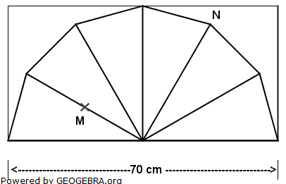 Aus einem rechteckigen Stück Papier wird der Mantel einer sechsseitigen Pyramide gefertigt. (Realschulabschluss Besondere Pyramiden Aufgabengraphik Wahlteil W2b/2010/© by www.fit-in-mathe-online.de)
