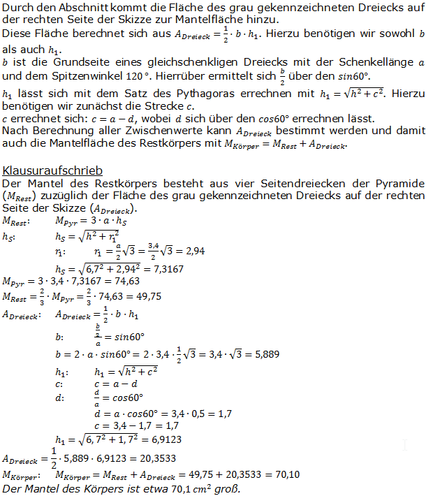 Realschulabschluss Besondere Pyramiden Lösungen Wahlteilaufgabe W2a/2013 Bild 2/© by www.fit-in-mathe-online.de