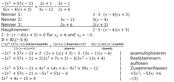 Lösungen zum Aufgabensatz W2b/2005 Graphik 1 Realschulabschluss Bruchgleichungen Wahlteilaufgaben/© by www.fit-in-mathe-online.de