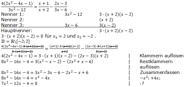 Lösungen zum Aufgabensatz W2b/2006 Graphik 1 Realschulabschluss Bruchgleichungen Wahlteilaufgaben/© by www.fit-in-mathe-online.de