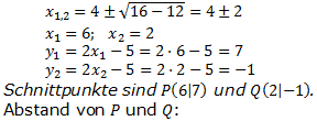 Realschulabschluss Gerade und Parabel Lösung A09P4 Bild 3 Realschulabschluss Gerade und Parabel Lösung A09P4 Bild 3/© by www.fit-in-mathe-online.de