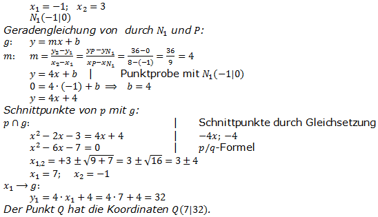 Realschulabschluss Gerade und Parabel Lösung A12P6 Bild 4/© by www.fit-in-mathe-online.de