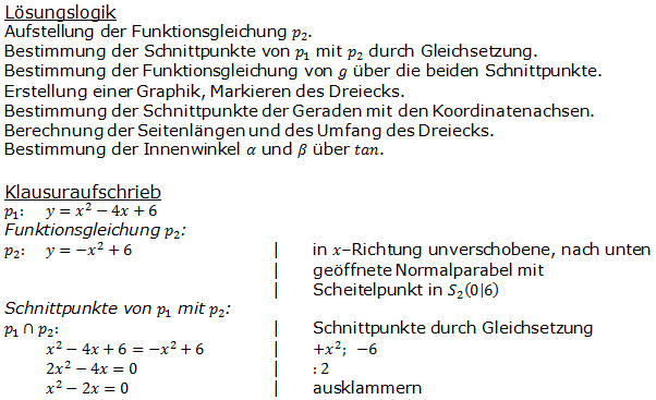 Realschulabschluss Gerade und Parabel Lösung W03W3a Bild 1/© by www.fit-in-mathe-online.de