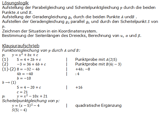 Realschulabschluss Gerade und Parabel Lösung W06W2a Bild 1/© by www.fit-in-mathe-online.de